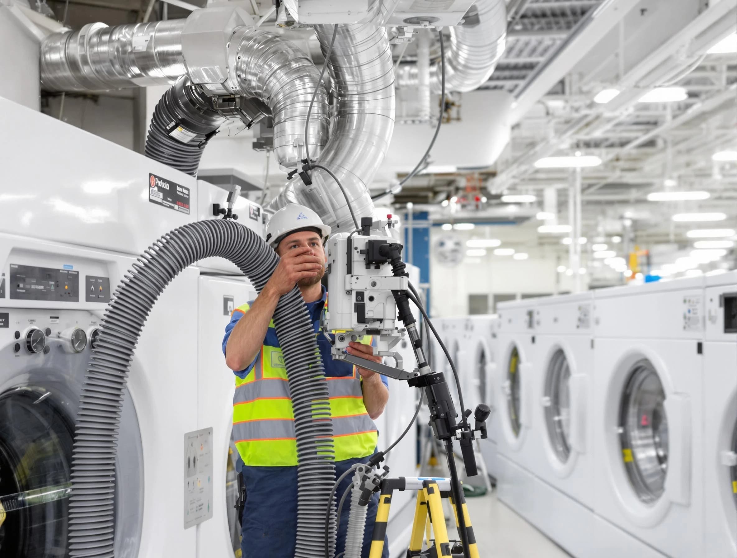 East Basin Dryer Vent Cleaning team performing commercial-grade dryer vent cleaning at a business facility in East Basin