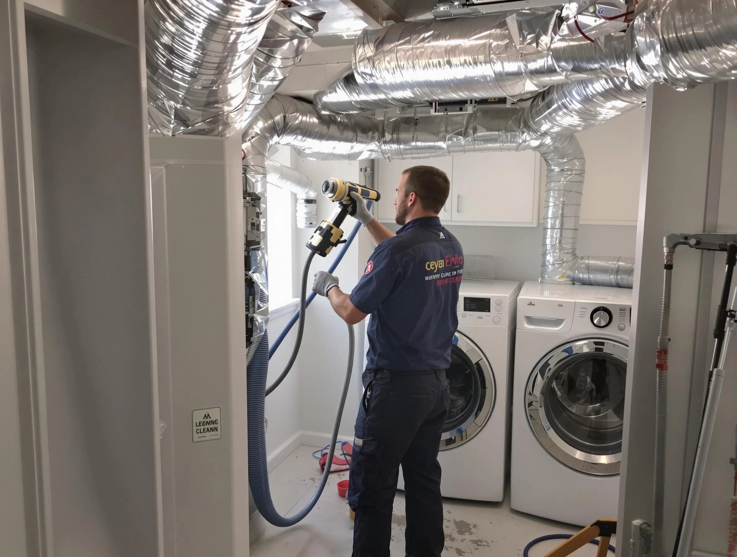 East Basin Dryer Vent Cleaning specialist using advanced equipment for thorough duct cleaning in East Basin